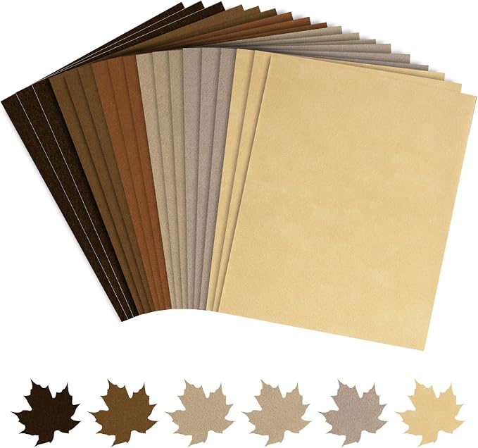 Whaline 18 Pcs Brown Felt Fabric Sheets 6 Colors Assorted Soft Thick Craft Felt by Whaline