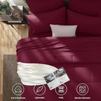 CozyLux Full Size Comforter Sets Burgundy, 7 Pieces Bed in a Bag, All Season - Image 2