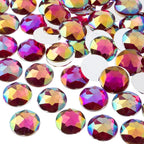 John Bead 200 Pieces 16mm, Fuchsia AB, Acrylic Round Flat Back Rhinestones by JohnBead