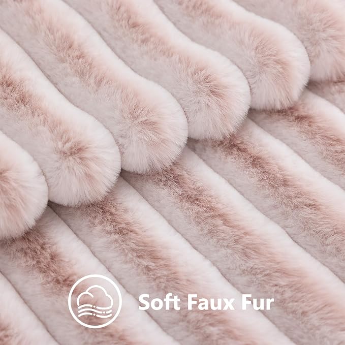 decorUhome Summer Cozy Faux Fur Throw Pillow Covers 26x26 Set of 2 Decorative - Image 3