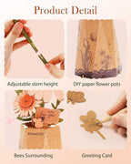 3D Flower Wooden Puzzles for Adults-Gerbera Daisy, DIY Wooden Flowers Model Kit - Image 4