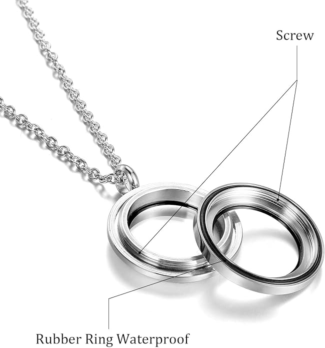 EVERLEAD Locket Necklace, DIY Floating Round Locket Pendant, Living Floating - Image 5