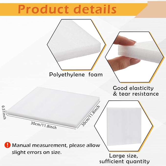 Frienda 8 Pcs Polyethylene Foam Sheet, Cases Craft Shipping Moving and Storage - Image 2