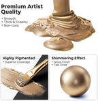 Nicpro Metallic Sahara Gold Acrylic Paint, 33.8oz/1000ml Gold Leaf Paint | Non - Image 2