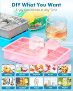 Silicone Ice Cube Trays for Freezer Set of 2- Square Ice Cubes Mold-Easy - Image 3