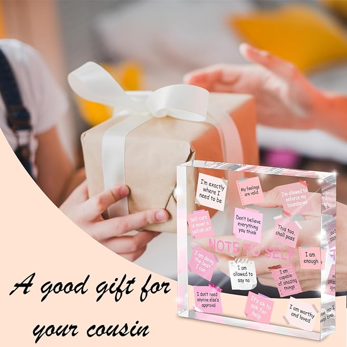 Female Desk Decor, 4x4 Inch Pink Acrylic, Motivational Quotes, Inspirational - Image 5
