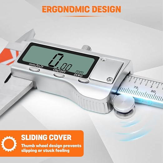 HARDELL 6" Digital Caliper, All-Metal Electronic Micrometer - Image 6