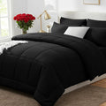 CozyLux Full Size Comforter Sets Black, 7 Pieces Bed in a Bag, All Season by CozyLux