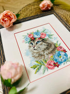 RIOLIS Cat in Flowers 2088, Cross Stitch Kits 6"x7", Cat Lovers & Advanced - Image 8