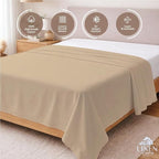 Linen Home 100% Cotton Percale 1 Flat Sheet, King Size - Image 3