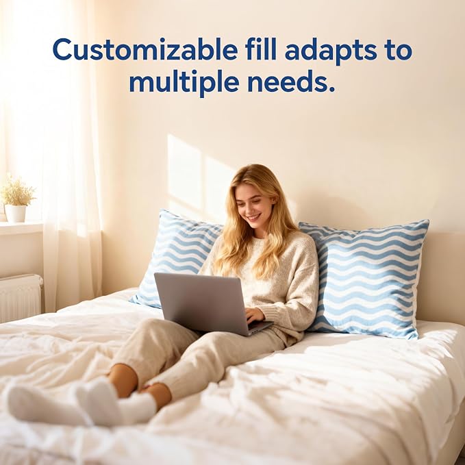 SLEEPDIARY Pillows Standard Size Set of 2 – Adjustable Shredded Memory Foam - Image 6