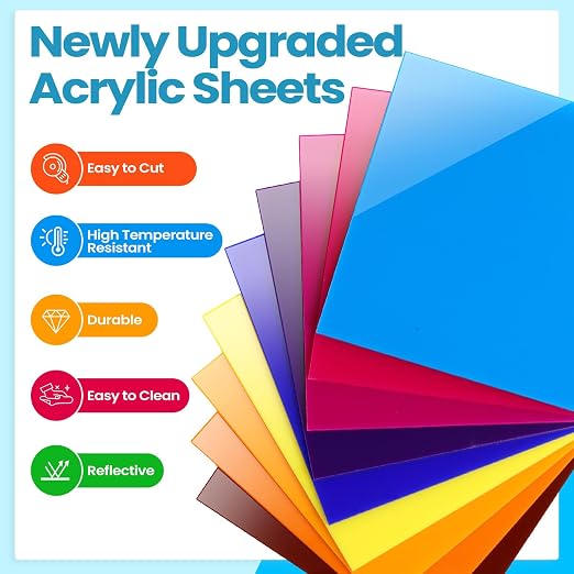 Suzile 60 Pcs Colored Acrylic Sheets 1/8 Inch Thick - Image 3