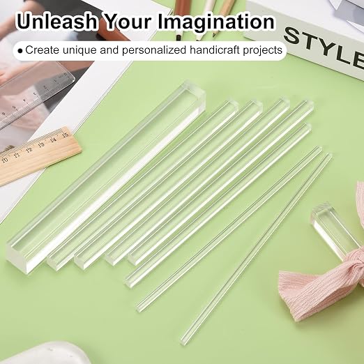 MECCANIXITY 10pcs Acrylic Square Rods 1/4" x 14" Clear Acrylic Dowel Rods - Image 7