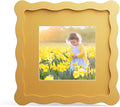 6x6 Picture Frame with Mat for 4x4, Wavy Edge Wooden Real Glass Photo Frame for by THKRLOF