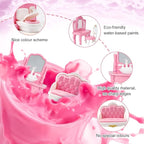 Princess Dollhouse Furniture Set, 48 Piece Luxury Miniature Accessories - Image 3