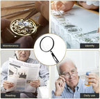 Feosky Handheld Reading Magnifier, 10X Magnifier, 130mm Shatterproof Lens - Image 3