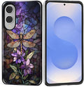 for Samsung Galaxy S25 Edge Case, Stained Glass Dragonfly Pattern Glossy 2 in 1 by Teonvpu