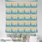 Summer Hawaii Seaside Soft Flannel Polyester No Stretch, Beach Shells Theme - Image 4