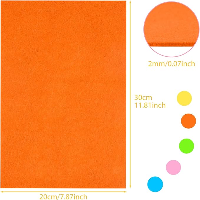 NEBURORA 20 Pcs 2mm Thick Stiff Felt Sheets - Image 2