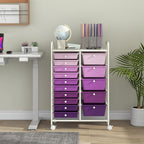 Giantex 15 Drawers Rolling Cart, Classroom Organizers, Storage Cart - Image 2
