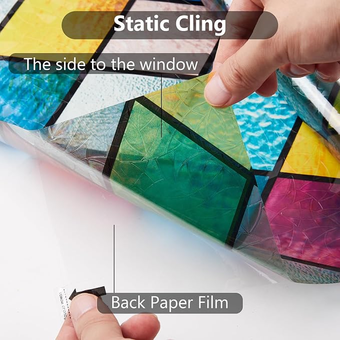 LEMON CLOUD Window Privacy Film, Stained Glass Window Film, Static Cling - Image 6