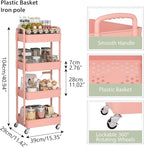 Sywhitta 4-Tier Plastic Rolling Utility Cart - Image 2