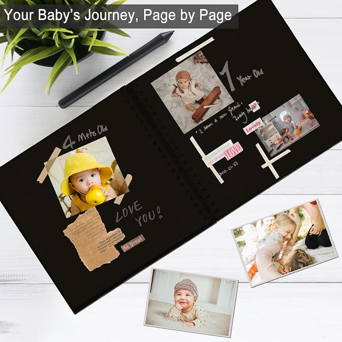 DIY Scrapbook Album 7x7 Inch, Hardcover Kraft Paper Scrap Book Photo Album - Image 2