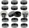 Wrought Iron Patio Furniture Feet Caps - Furnigear 1-1/2" Round Plastic Outdoor Chair Leg Caps, Floor Protectors Patio Furniture Replacement Rubber Feet with Heavy Duty Looped Felt (16 Pack, Black)