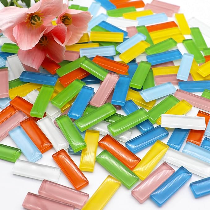 LITMIND 162Pcs / 1.1LB Mixed Colors Mosaic Glass Tiles - Image 2