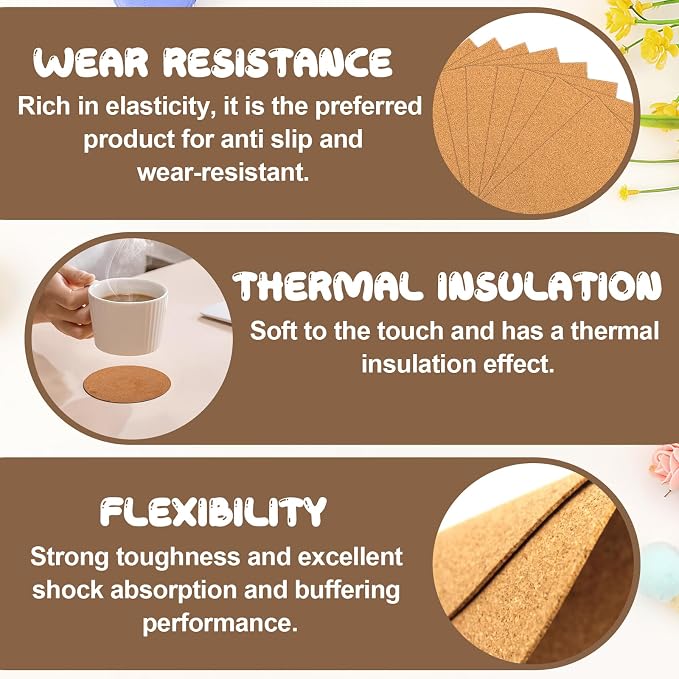 5 PCS Self Adhesive Cork Sheets 8.26×11.8 Inch×1mm | Cork Backing Sheets - Image 5