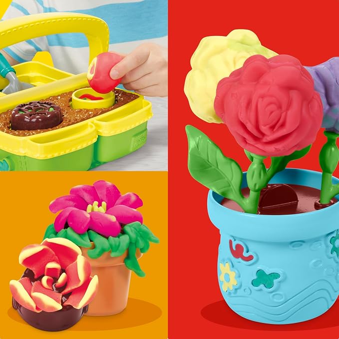 Play-Doh Blooming Flower Garden Toy Playset, Nature Pretend Play, Kids Arts & - Image 3