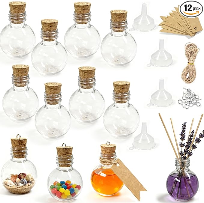 12 Packs 50 mL Mini Plastic Bottles by Unknown