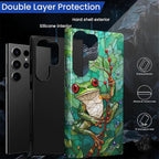 for Samsung Galaxy S23 Ultra Case, Frog Stained Glass Pattern Glossy 2 in 1 - Image 2