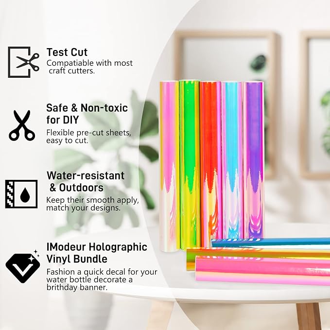 IModeur Opal Permanent Holographic Vinyl Bundle Permanent Adhesive Sheets - Image 3