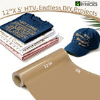VINYL FROG Camel Heat Transfer Vinyl Roll 12" x5ft Matte HTV Vinyl | Camel Iron - Image 2
