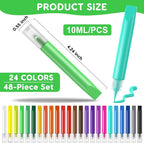 48 Pcs Suncatcher Paint Pens, Stained Glass Sun Catcher Pens 24 Colors 10ML Each - Image 2