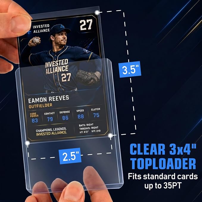 Invested Alliance 200-Pack Toploaders & Card Sleeves – 100 Crystal-Clear 35PT - Image 4