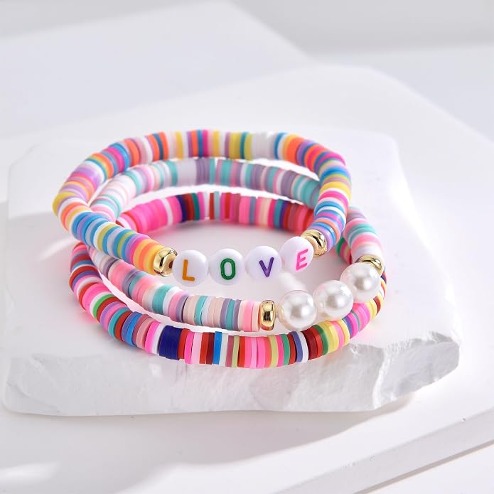 Friendship Bracelets for Girls, 10-Piece Cute Preppy Beaded Bracelet Set for - Image 2
