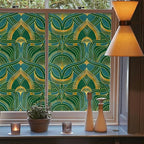 16“x118 Abstract Boho Peacock Green Vintage Double Side Window Films Art - Image 3