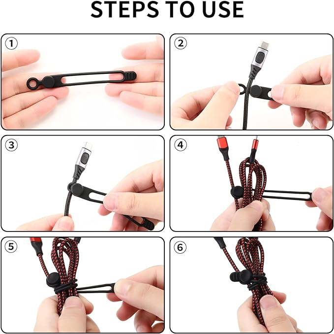 UMUST Silicone Cable Ties, Reusable Cable Management Organizer, Cable Straps - Image 2