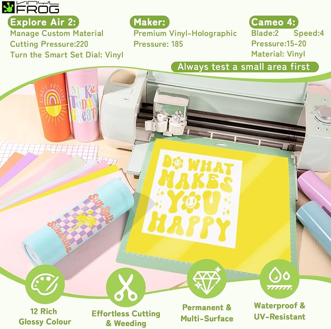 VINYL FROG Pastel Permanent Vinyl -12‘’x12'' Glossy Boho Vinyl Bundle 14 Sheets - Image 3