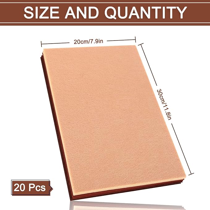 Whaline 20Pcs Skin Tone Felt Fabric Sheets Skin Tone Soft Thick Assorted Cream - Image 2