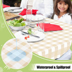 Smiry Rectangle Table Cloth, Waterproof Vinyl Tablecloths - Image 2