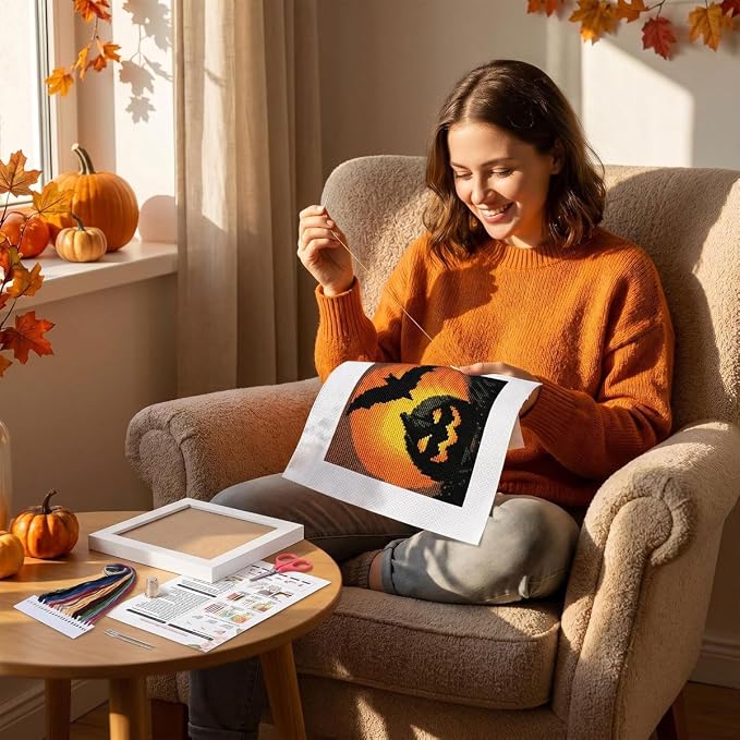 WUSARPLY Halloween Stamped Cross Stitch Kits - Image 7