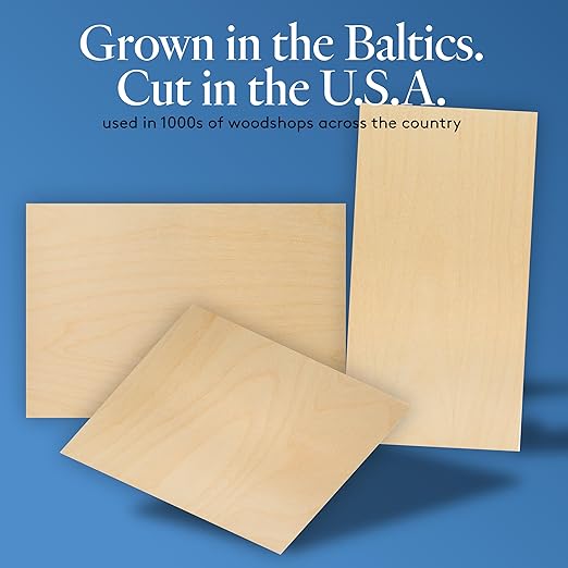 6 mm Baltic Birch Plywood 1/4 x 8 x 8 Inch, Box of 50 B/BB Grade Craft Wood - Image 3