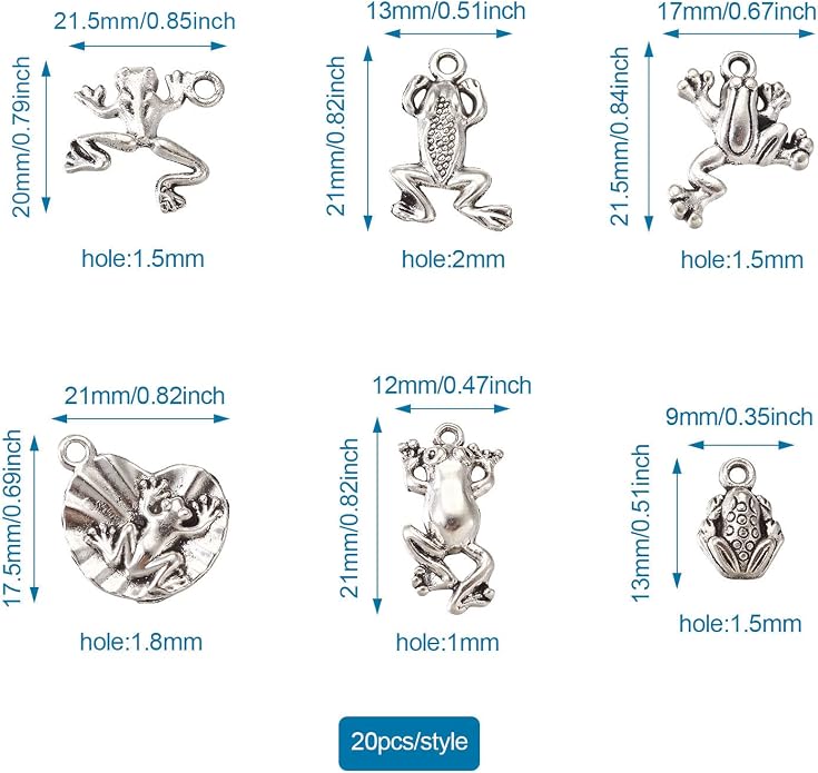 Craftdady Tibetan Style Antique Silver Alloy Pendants Cute Metal Dangle Charms - Image 2