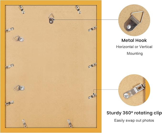 12x16 Picture Frame with Wavy Mat, Wooden Real Glass 12 x 16 Photo Frame - Image 4