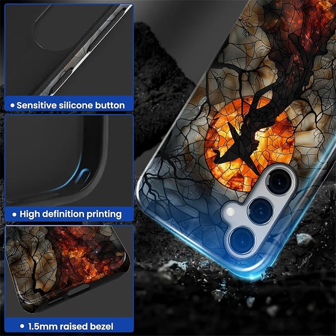 Case for Samsung Galaxy S26 Plus Case, Halloween Witch Moon Stained Glass - Image 4