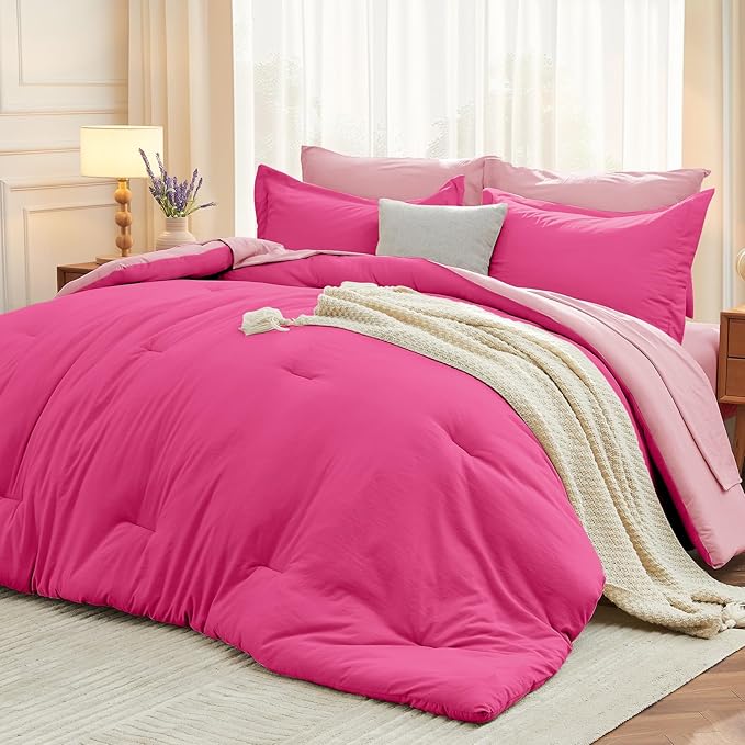 MUXHOMO 7 Pieces King Comforter Set, Soft Bed in a Bag King Size, All Season by MUXHOMO
