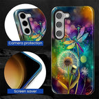for Samsung Galaxy S23 Case, Dragonfly Dandelion Colorful Pattern Glossy 2 in 1 - Image 6